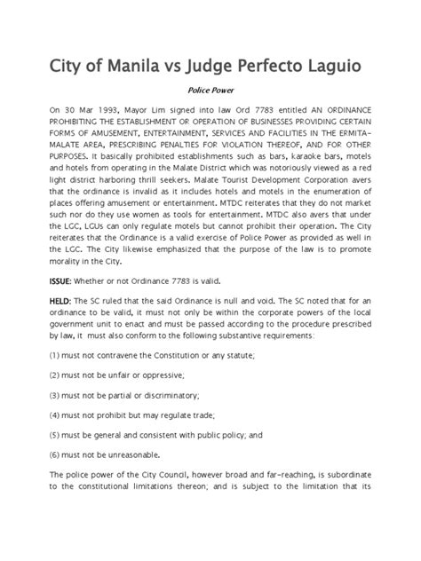 city of manila v laguio|City of Manila vs. Judge Laguio, G.R. No. 118127, April 12, 2005.